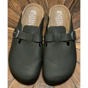 Wild Blue Women's Black Slide Sandals w/ Adjustable Buckle Strap - Size 6